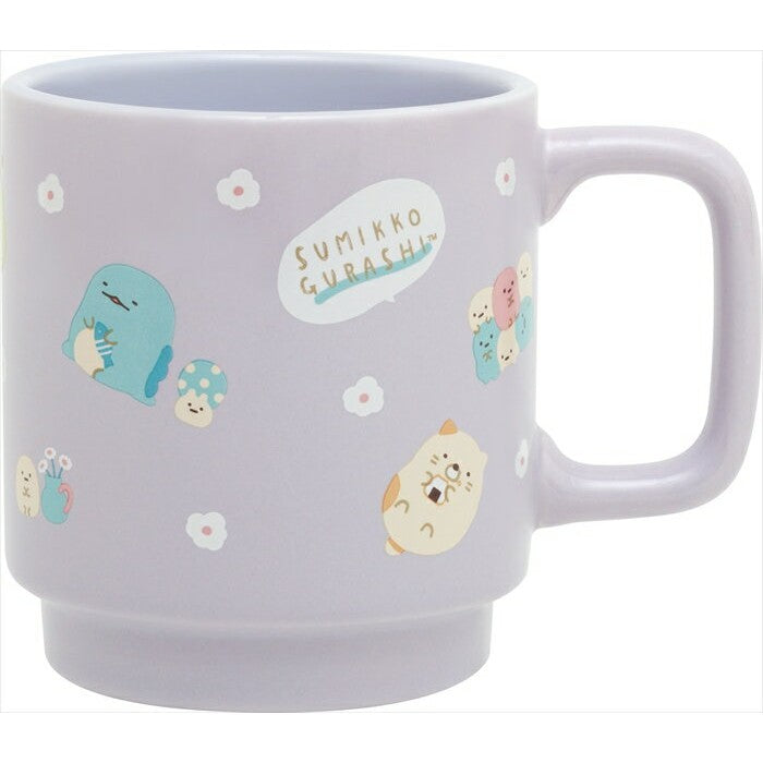 San-X Sumikko Gurashi Mug - Flower / Purple / Stackable