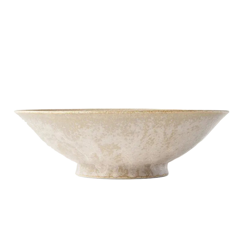 Japanese Ceramic Ramen Bowl 24.5cm — White Glaze