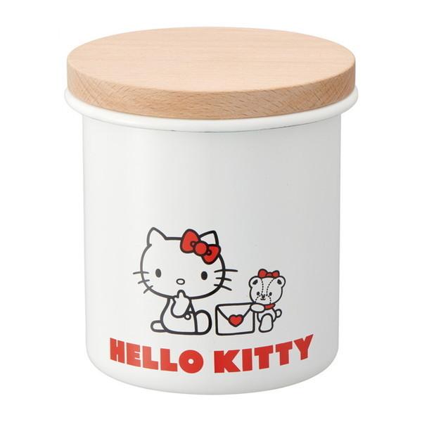 Sanrio Hello Kitty Food Container (With Wooden Lid - Enamel Body)