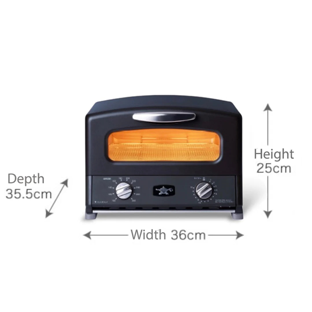 Sengoku Graphite Grill & Toaster Oven | 4-Slice | Black | Made in Japan