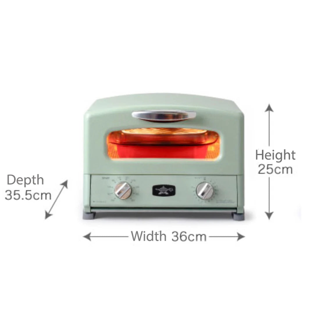 Sengoku Graphite Grill & Toaster Oven | 4-Slice | Green | Made in Japan