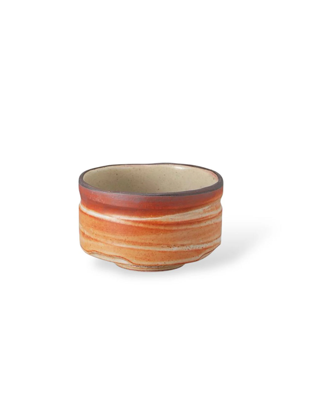 Akashino Winter Orange Matcha Bowl - Authentic Japanese Ceramic