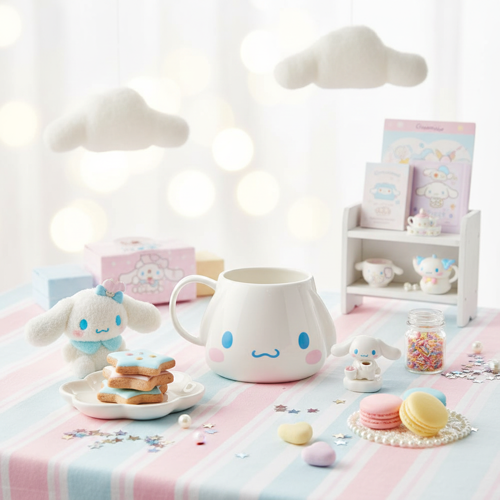 Cinnamoroll Die-Cut Mug - Bright Kawaii with Props