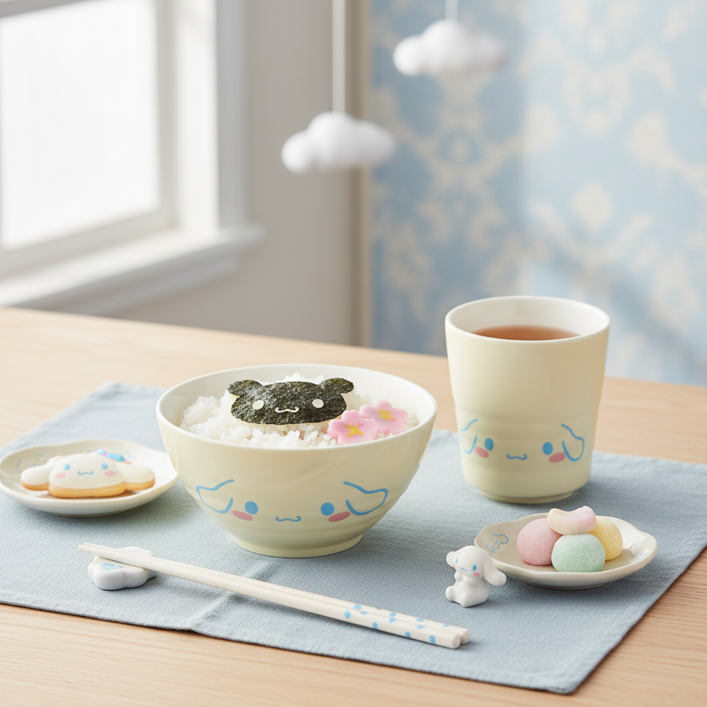 Cinnamoroll Rice Bowl and Teacup Set - Corrected