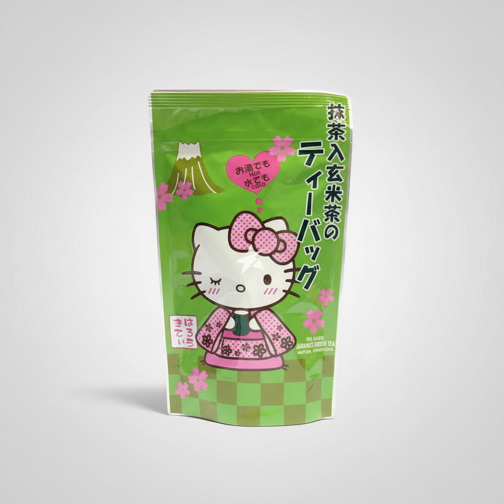 Enhanced Hello Kitty Genmaicha Tea with Matcha
