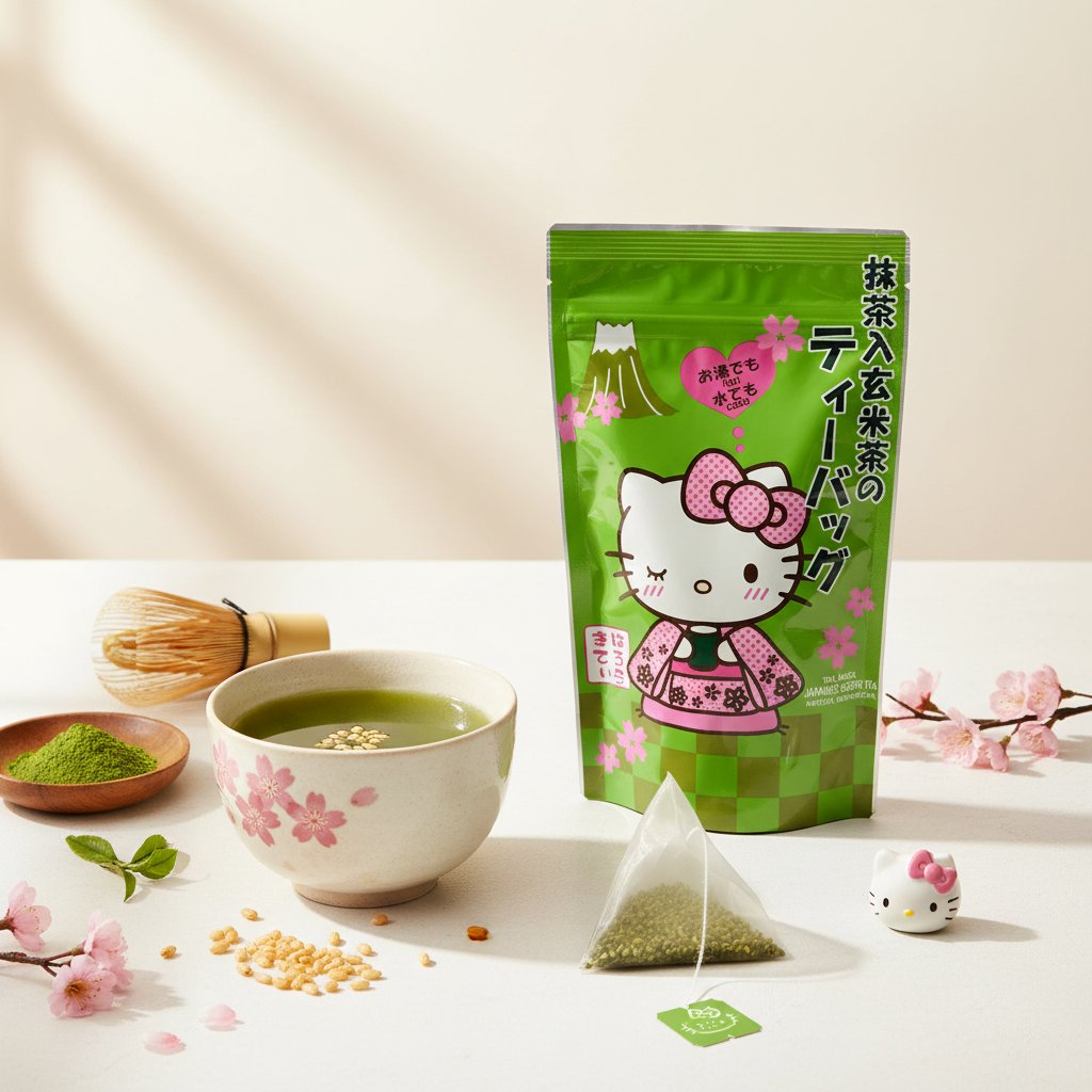 Hello Kitty Genmaicha Tea with Matcha