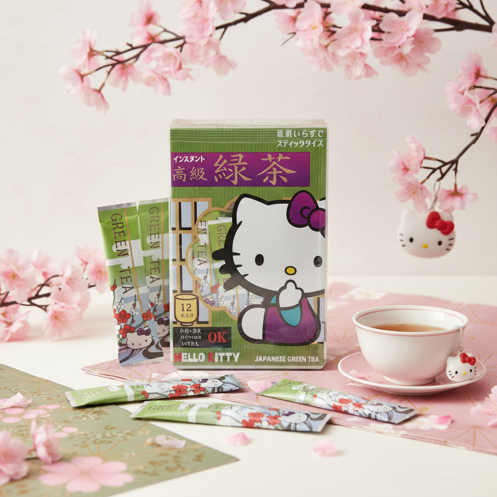 Hello Kitty Instant Green Tea - Smaller Sticks