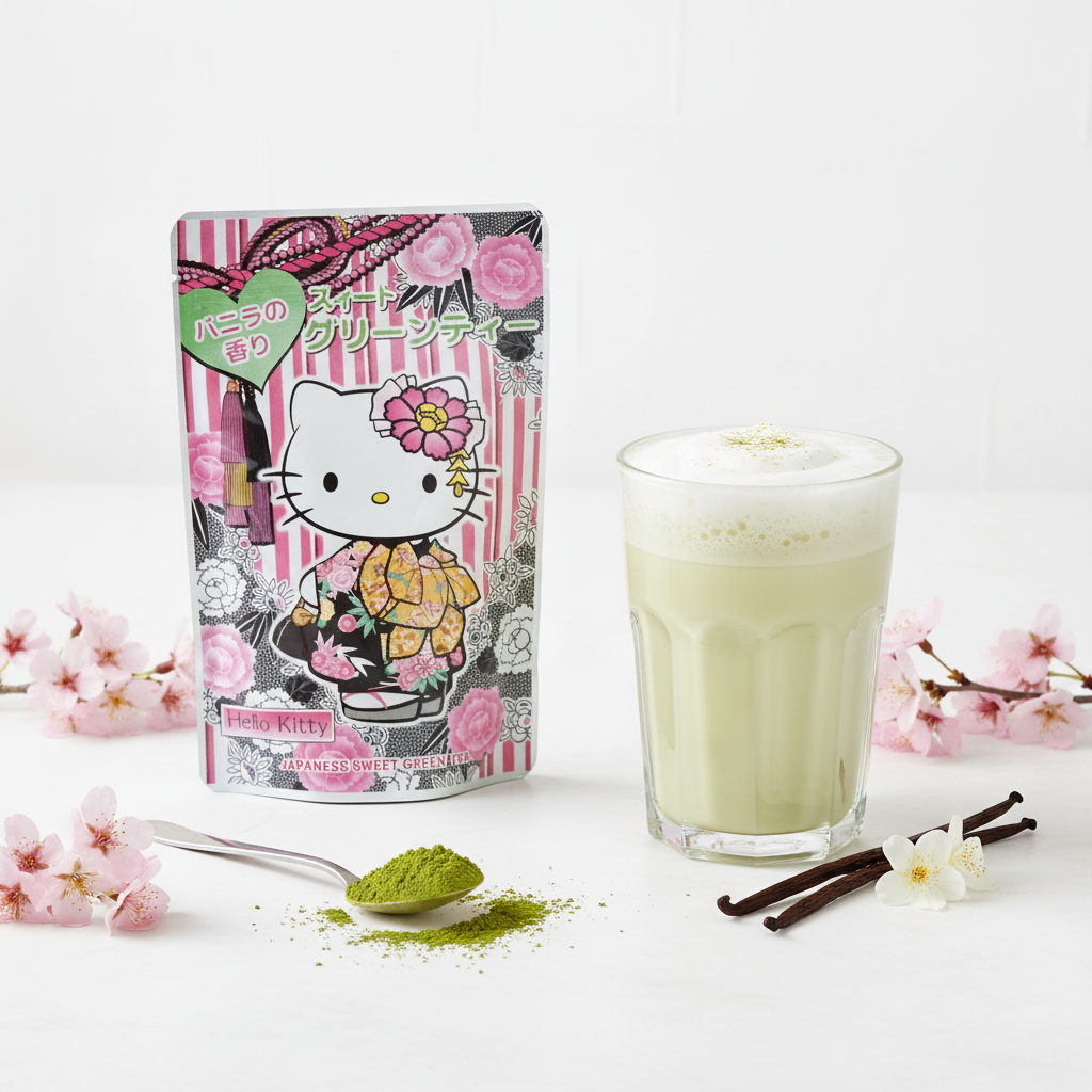 Hello Kitty Sweet Green Tea Powder Bag - Vanilla Flavor