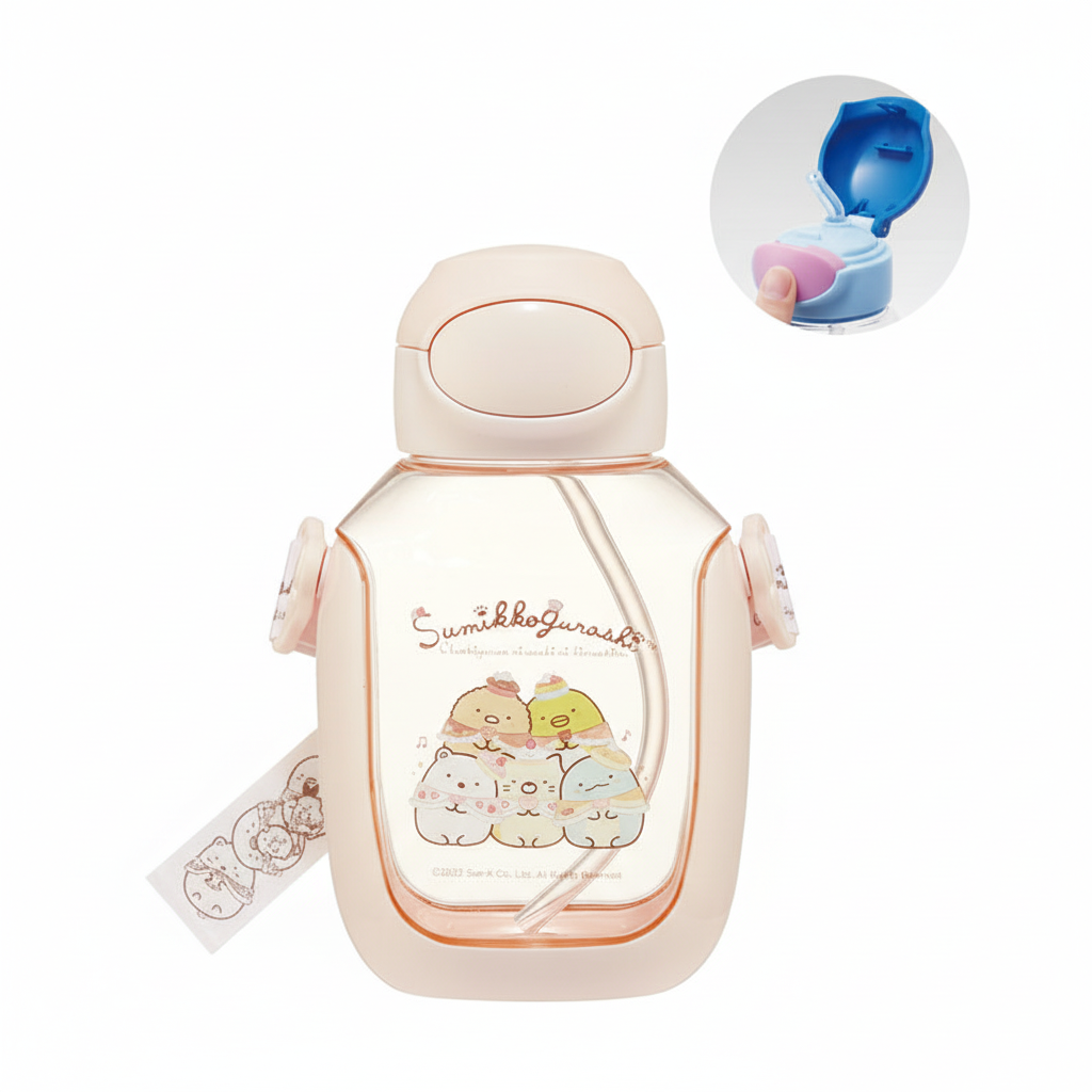 Sumikko Gurashi water bottle professional product photo on white background