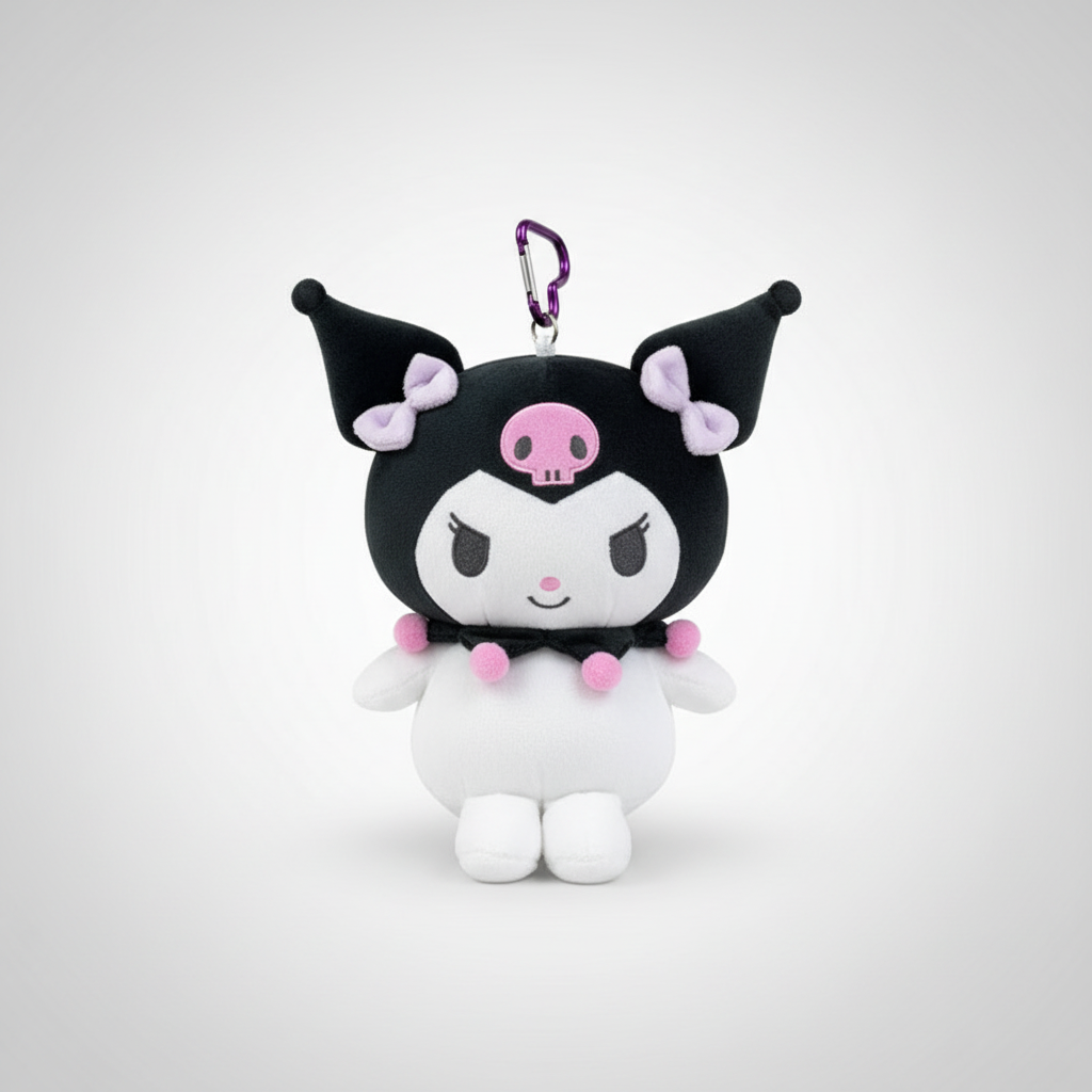 Sanrio Kuromi Plush Pouch (With Carabiner)