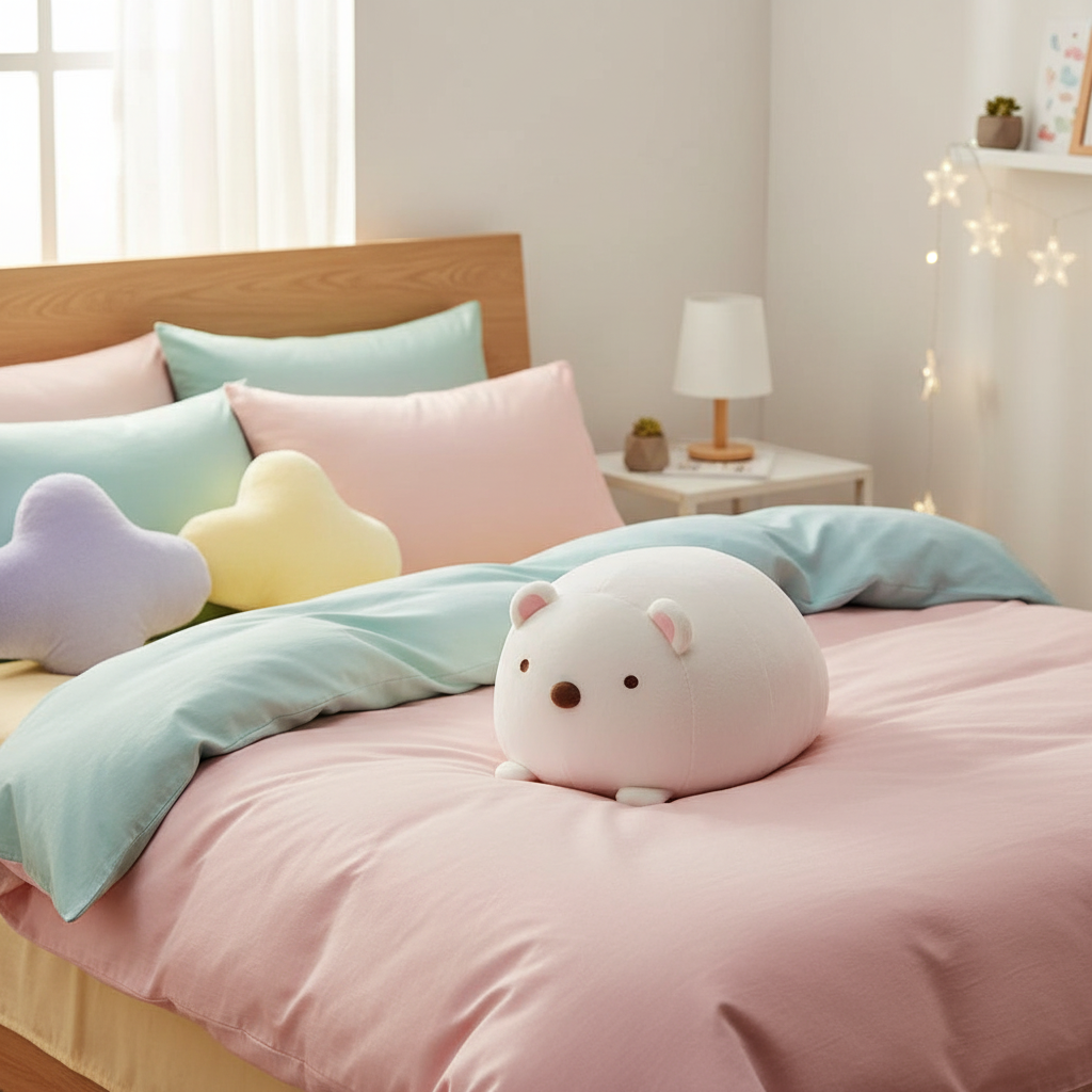 Shirokuma Polar Bear Daifuku Cushion cozy scene