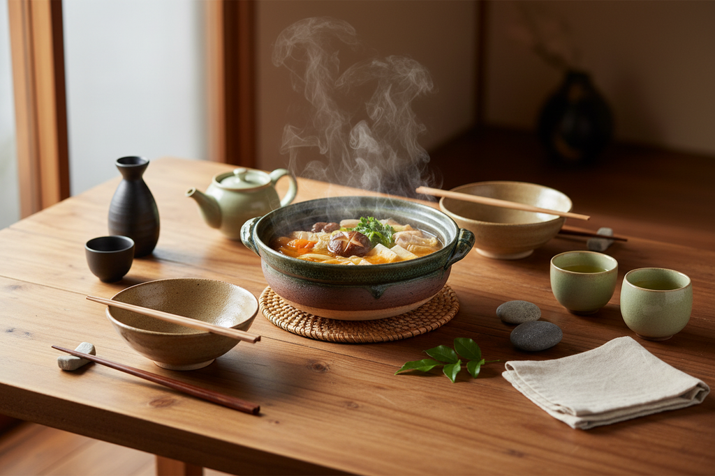 Banko Yaki donabe on dining table lifestyle