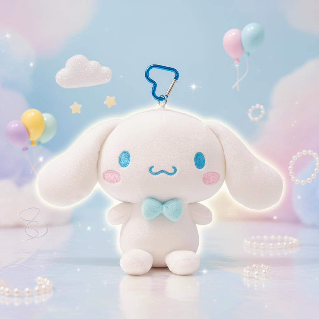 Sanrio Cinnamoroll Plush Pouch (With Carabiner)