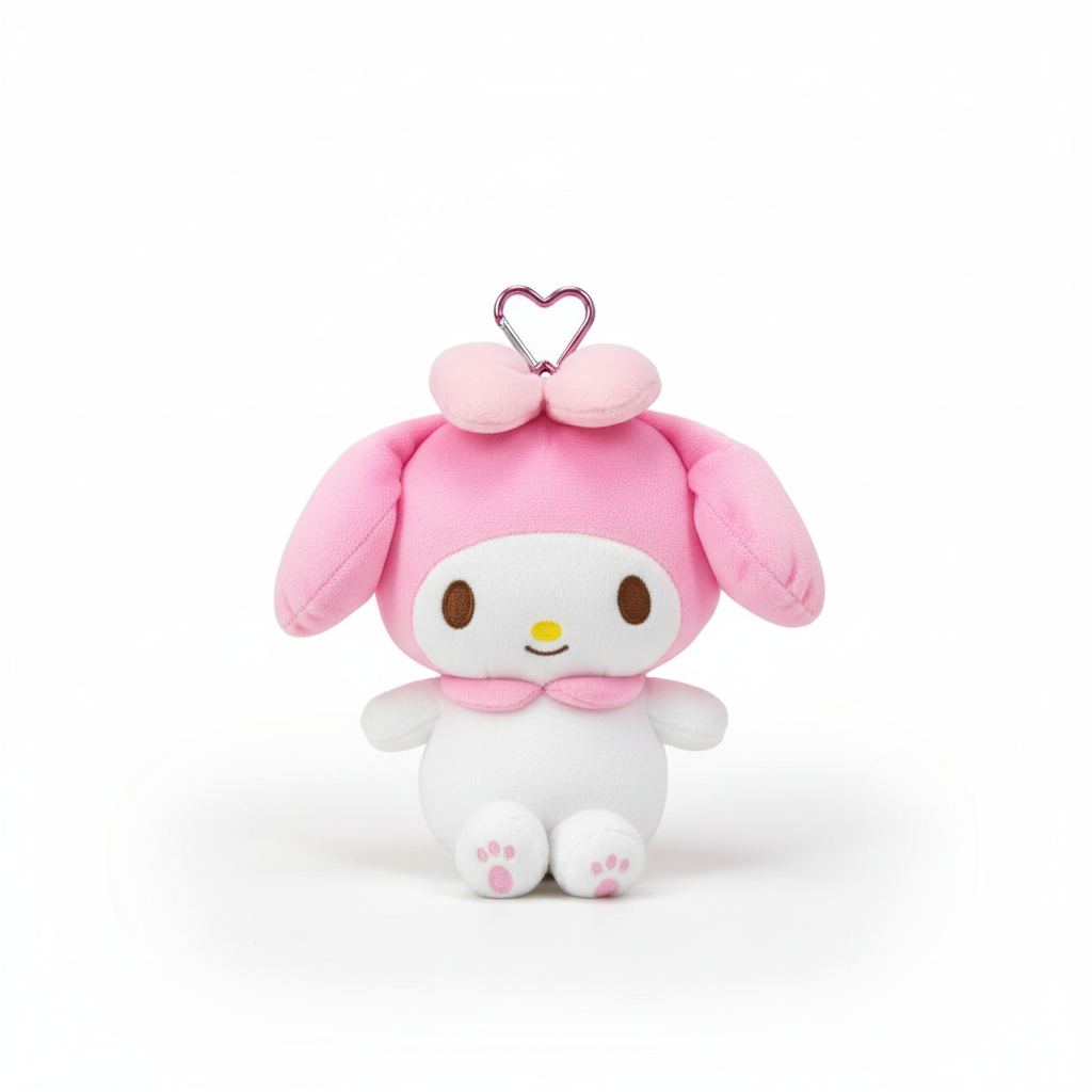 Sanrio My Melody Plush Pouch (With Carabiner)