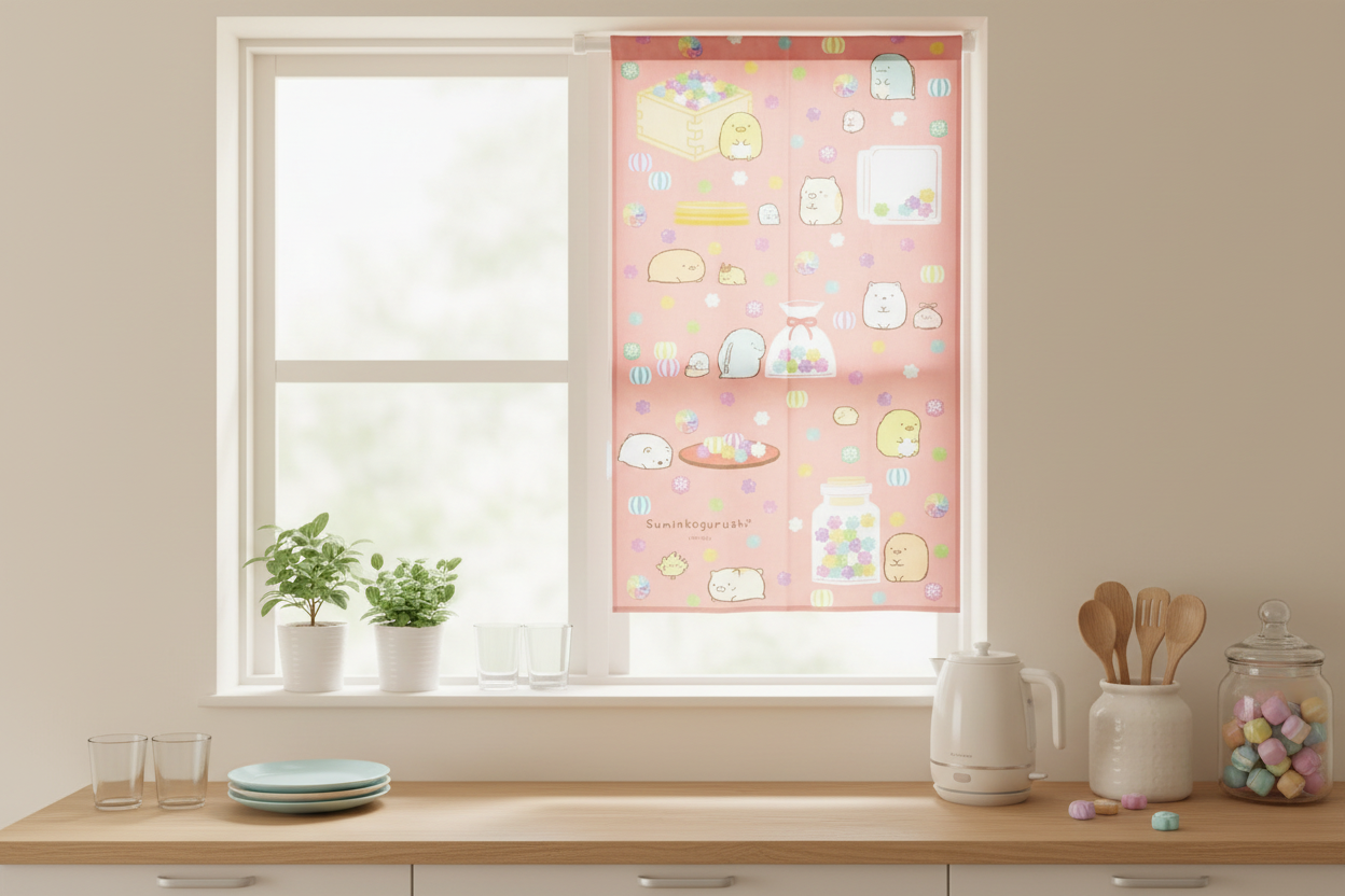 Sumikko Gurashi Peach Cafe Curtain lifestyle photo