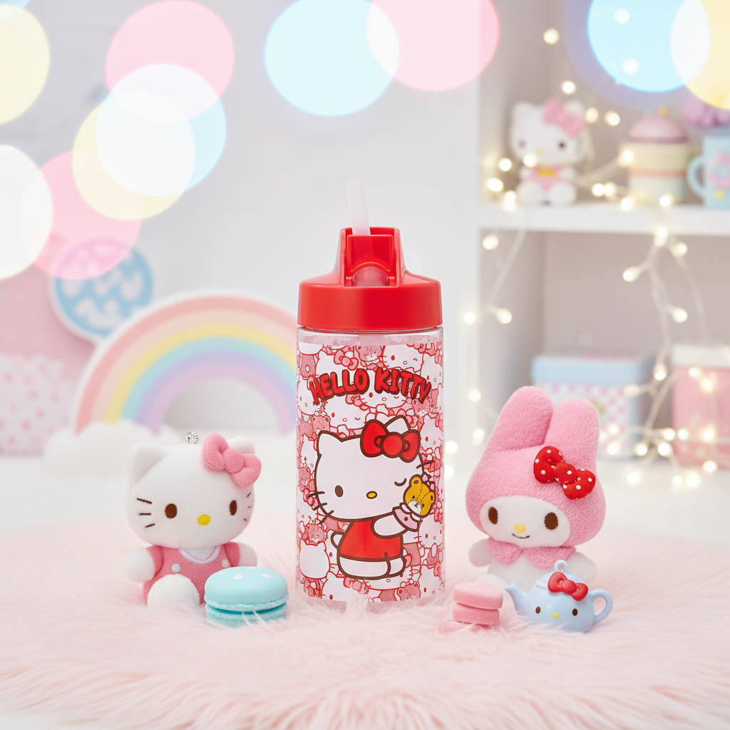 Sanrio Hello Kitty Straw Bottle (500ml)