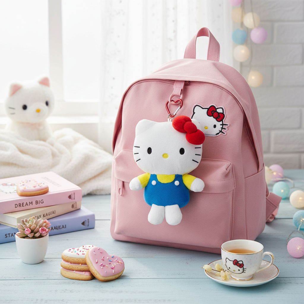 Sanrio Hello Kitty Plush Pouch (With Carabiner)