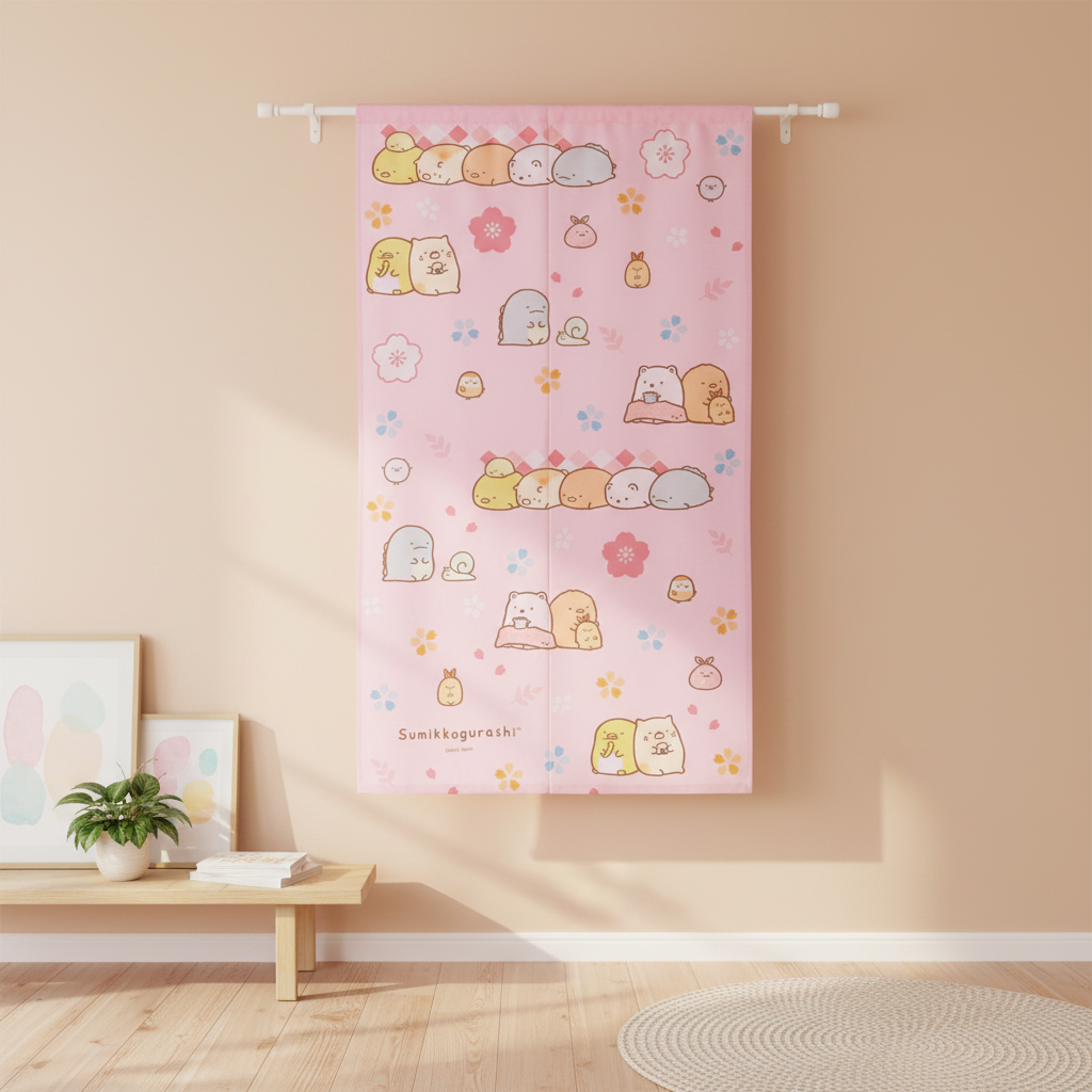 Sumikko Gurashi Pink Cafe Curtain wall decor