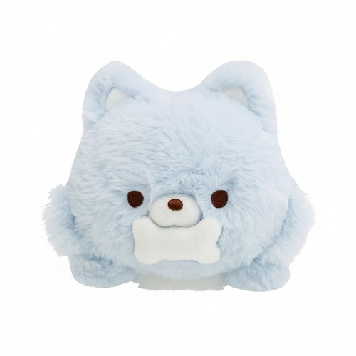 Aoiko Ookami blue wolf plush toy on clean white background