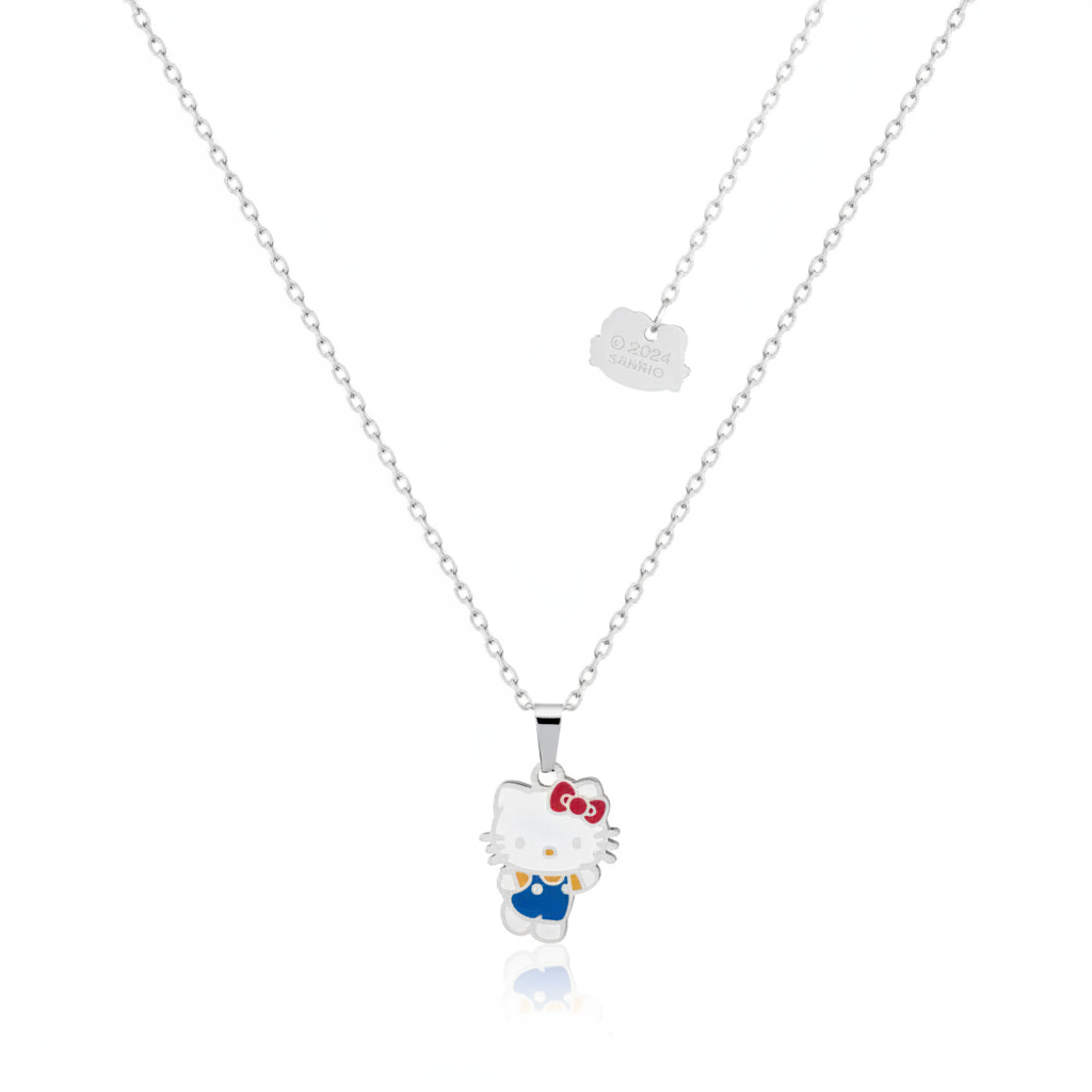 Hello Kitty full body pendant necklace on white background