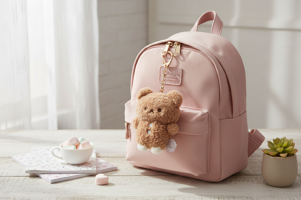 Cocoa Cookie Bear Keychain lifestyle photo