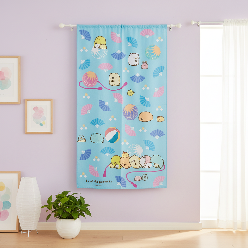 Sumikko Gurashi Blue Cafe Curtain wall decor