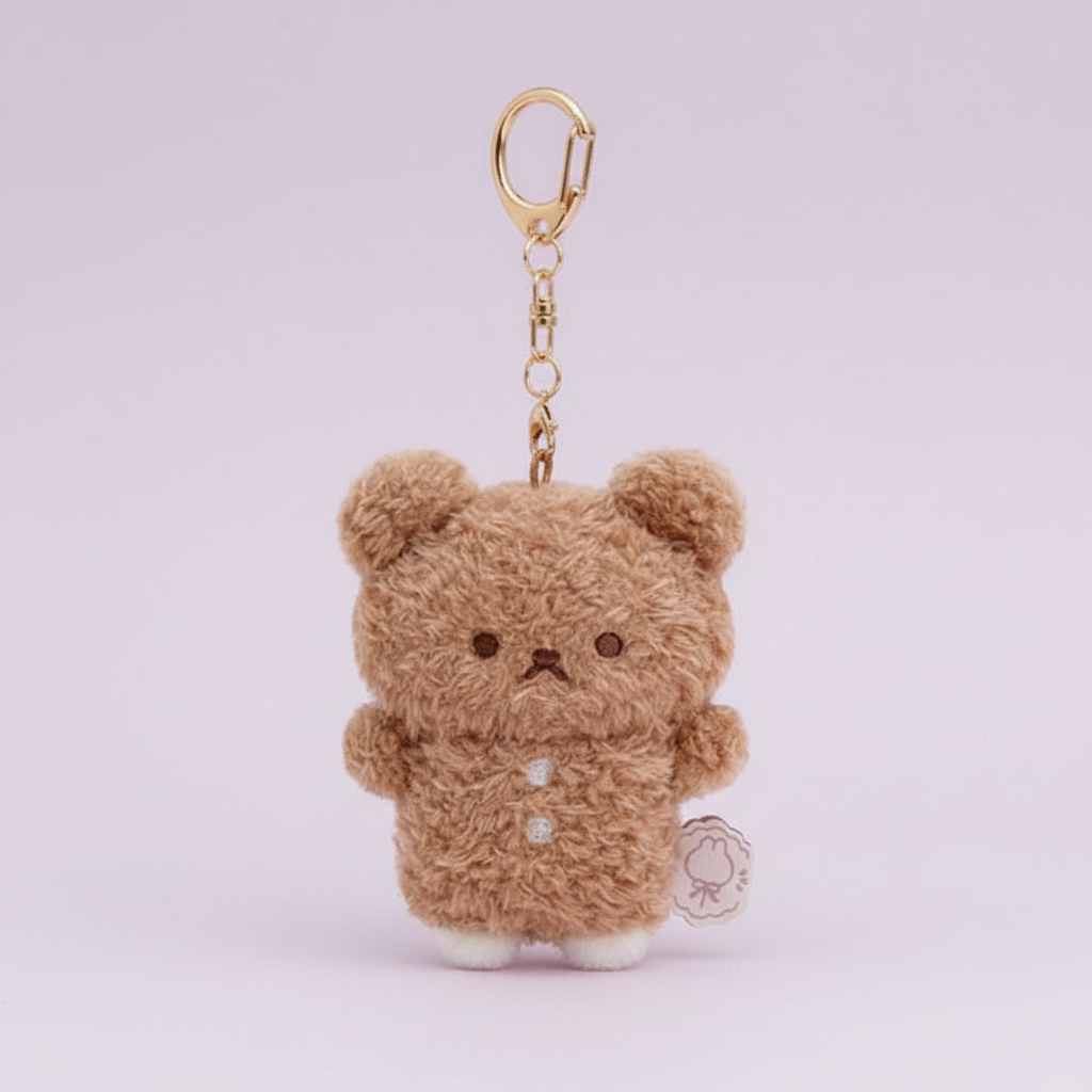 Cocoa Cookie Bear Keychain studio shot