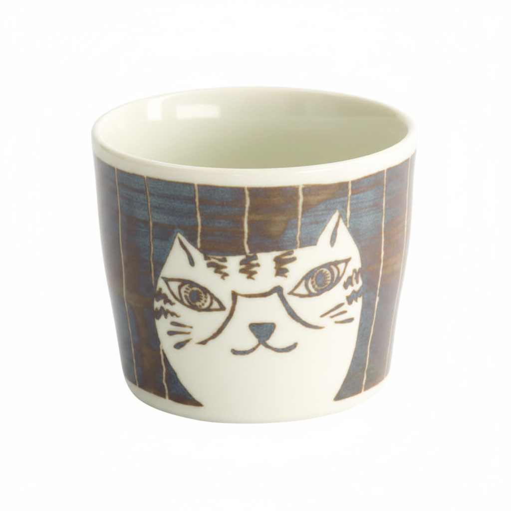 Nekomaruke Tamajima Cat Cup – white background product shot