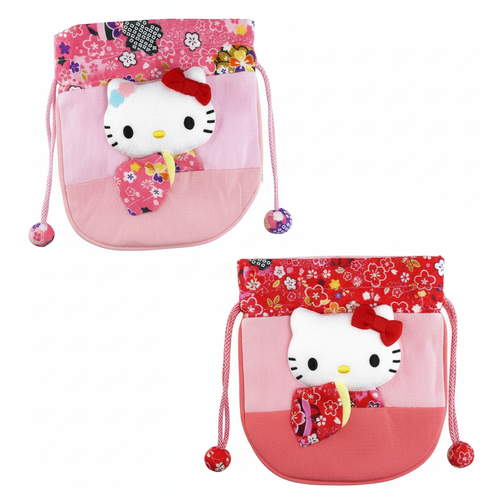 Sanrio Hello Kitty Pouch (Crepe Pattern)