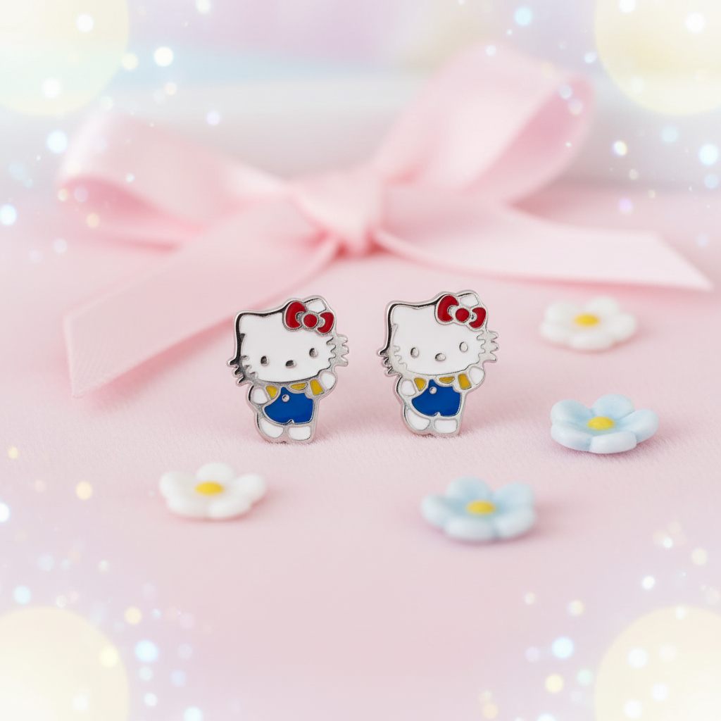 Hello Kitty stud earrings kawaii pastel lifestyle