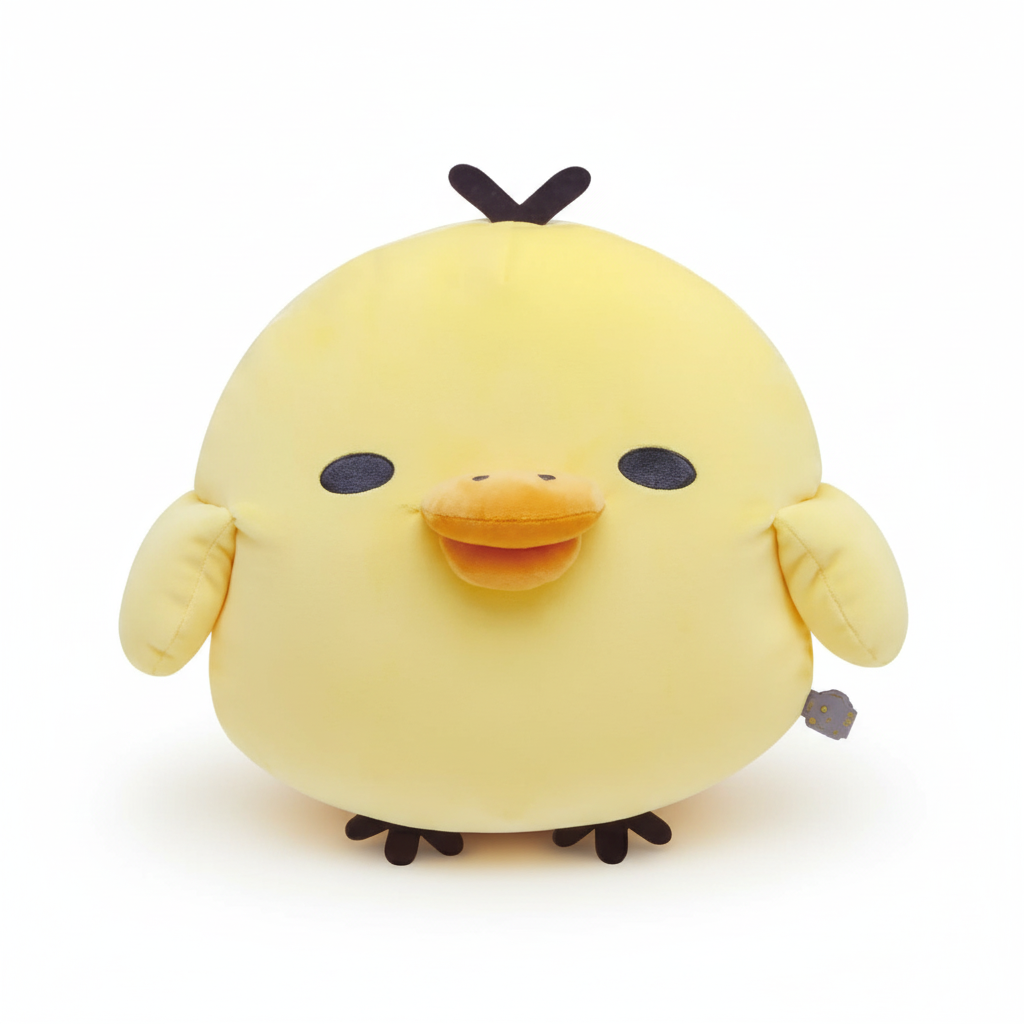 Kiiroitori Super Mochimochi Pillow on clean white background studio shot