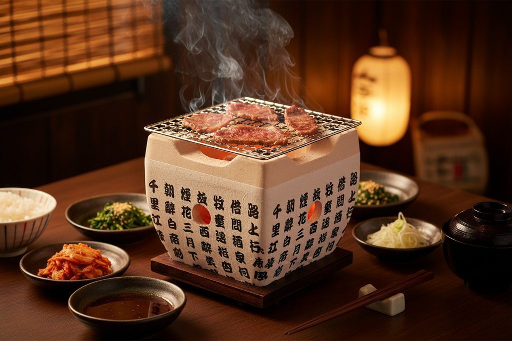 Japanese yakiniku grilling with HIDA KONRO hibachi