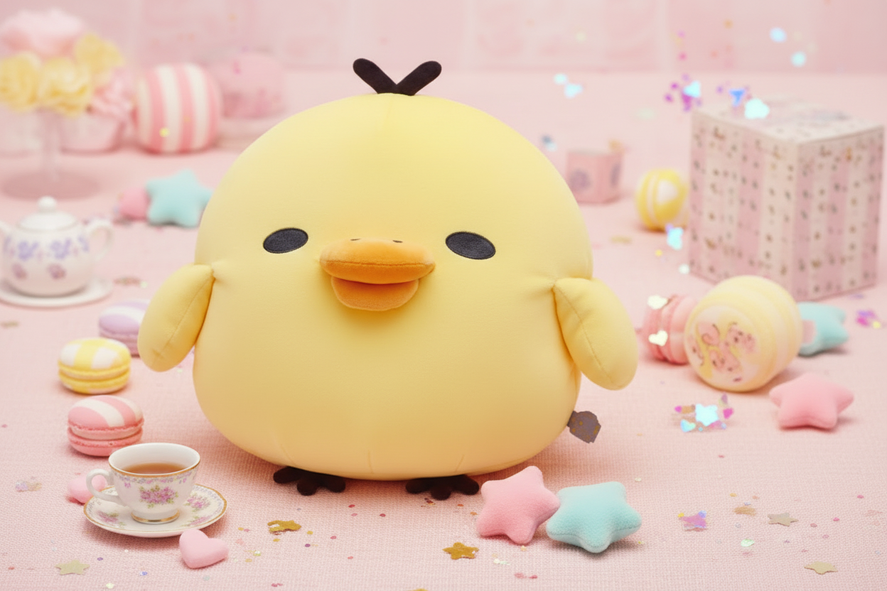 San-X Kiiroitori Super Mochimochi Pillow - Rilakkuma Dozing with You