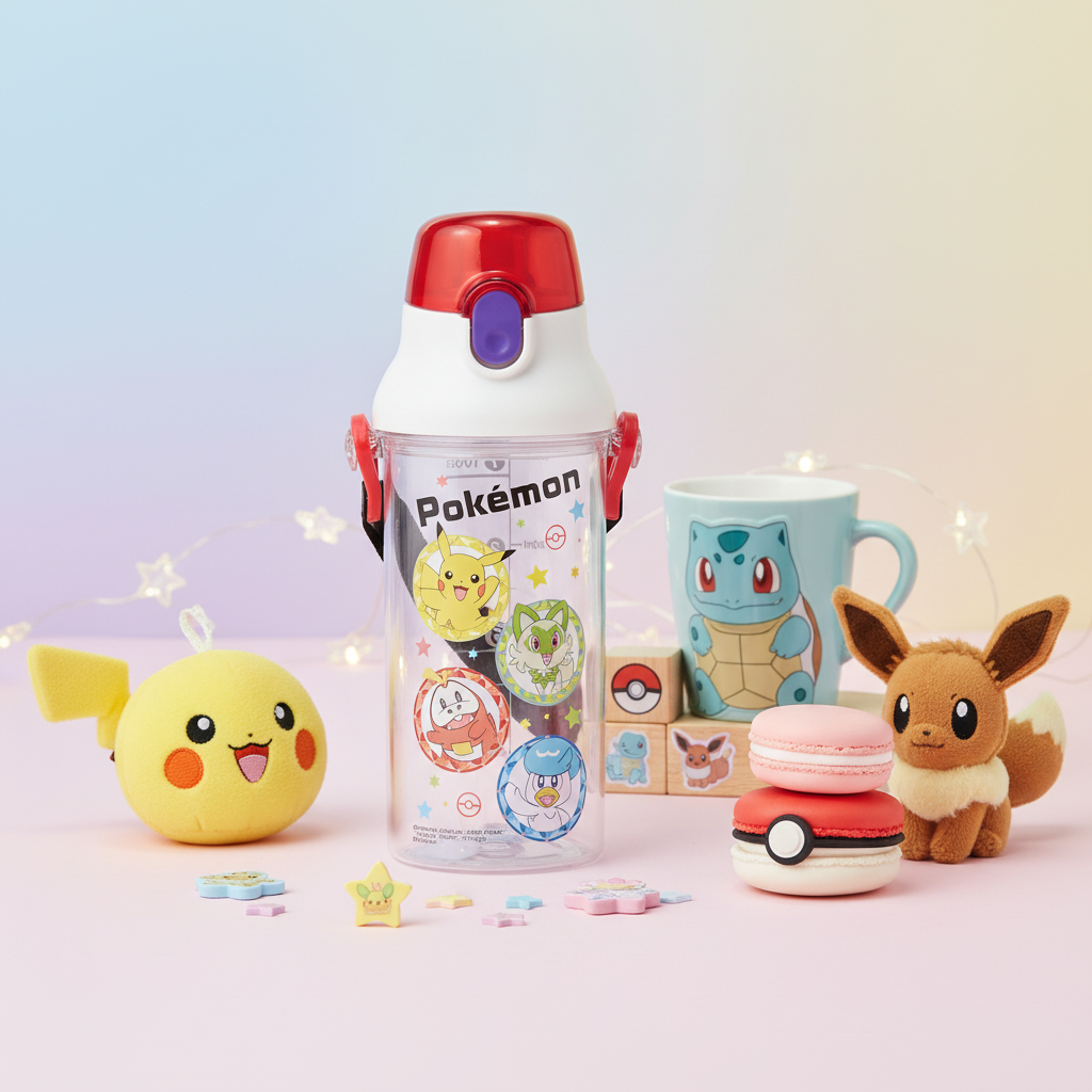 Pokemon Water Bottle - Happy Style with Props