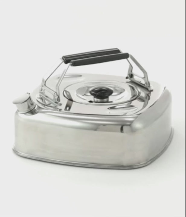 Cube Kettle | Flat Stainless Steel Camping Kettle 2.8L | Made in Japan