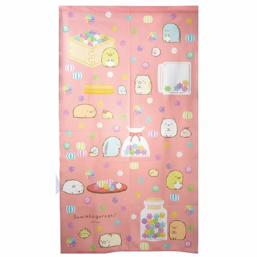 Sumikko Gurashi Peach Cafe Curtain - Sharp & Vibrant
